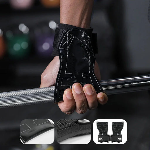 VBOSI 4304V 1 Pair Lifting Straps Weightlifting Grips Magic Tape Wrist Support for Gym Training - M Black - 2