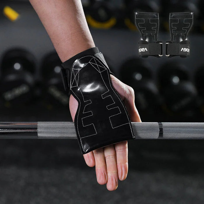VBOSI 4304V 1 Pair Lifting Straps Weightlifting Grips Magic Tape Wrist Support for Gym Training - M Black - 3