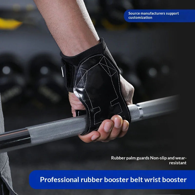 VBOSI 4304V 1 Pair Lifting Straps Weightlifting Grips Magic Tape Wrist Support for Gym Training - M Black - 4