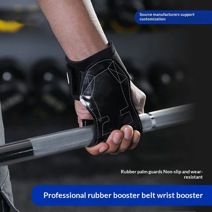 VBOSI 4304V 1 Pair Lifting Straps Weightlifting Grips Magic Tape Wrist Support for Gym Training - M Black - 4
