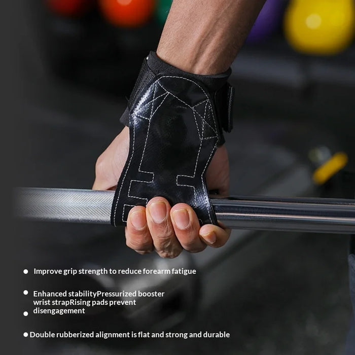 VBOSI 4304V 1 Pair Lifting Straps Weightlifting Grips Magic Tape Wrist Support for Gym Training - M Black - 5