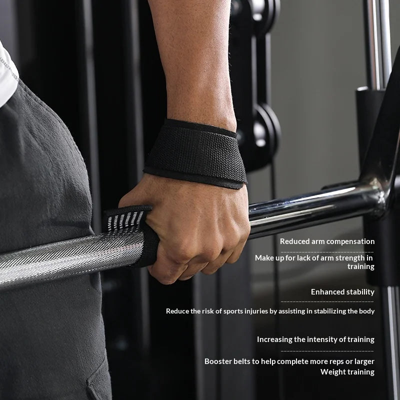 VBOSI 8304V 1 Pair Lifting Straps Anti-Slip Hand Grip Wraps for Deadlifts Powerlifting Workouts Strength Training - Black - 2