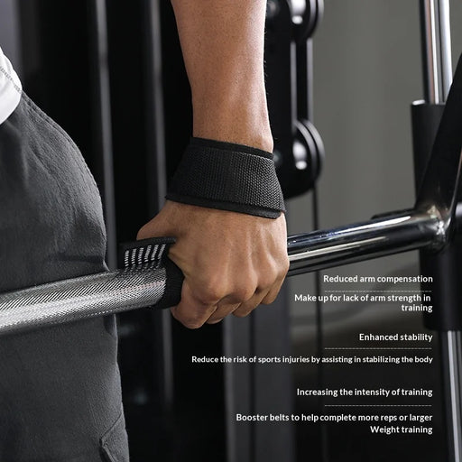 VBOSI 8304V 1 Pair Lifting Straps Anti-Slip Hand Grip Wraps for Deadlifts Powerlifting Workouts Strength Training - Black - 2