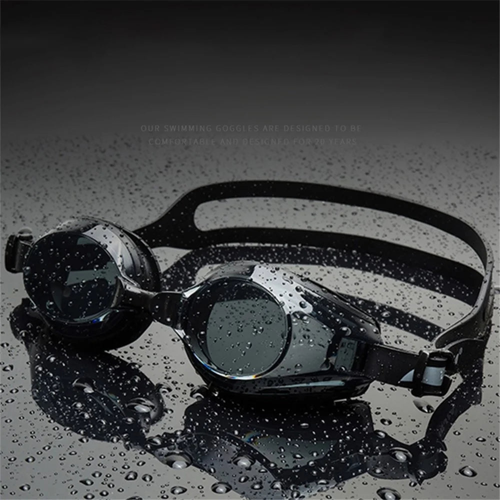 JIEJIA AM100 Adult Swimming Goggles HD Waterproof Glasses Anti-Fog Anti-UV Eyeglasses - Black - 5