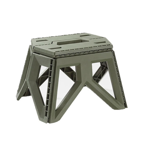 HALIN Plastic Multi-purpose Folding Stool Outdoor Portable Camping Stool for Adults Children - Army Green - 1