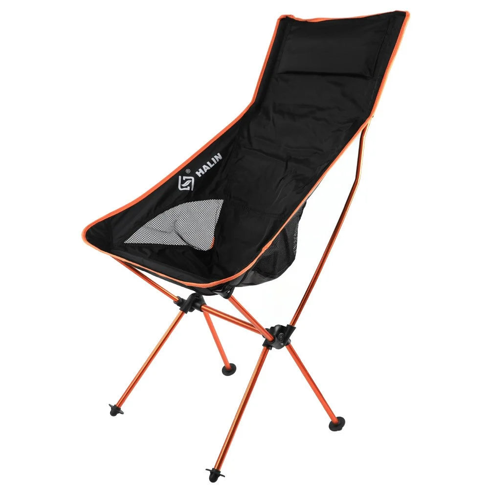 HALIN Portable Folding Chair Aluminum Alloy 1200D Oxford Cloth Outdoor Camping Fishing Backrest Chair - Orange - 1