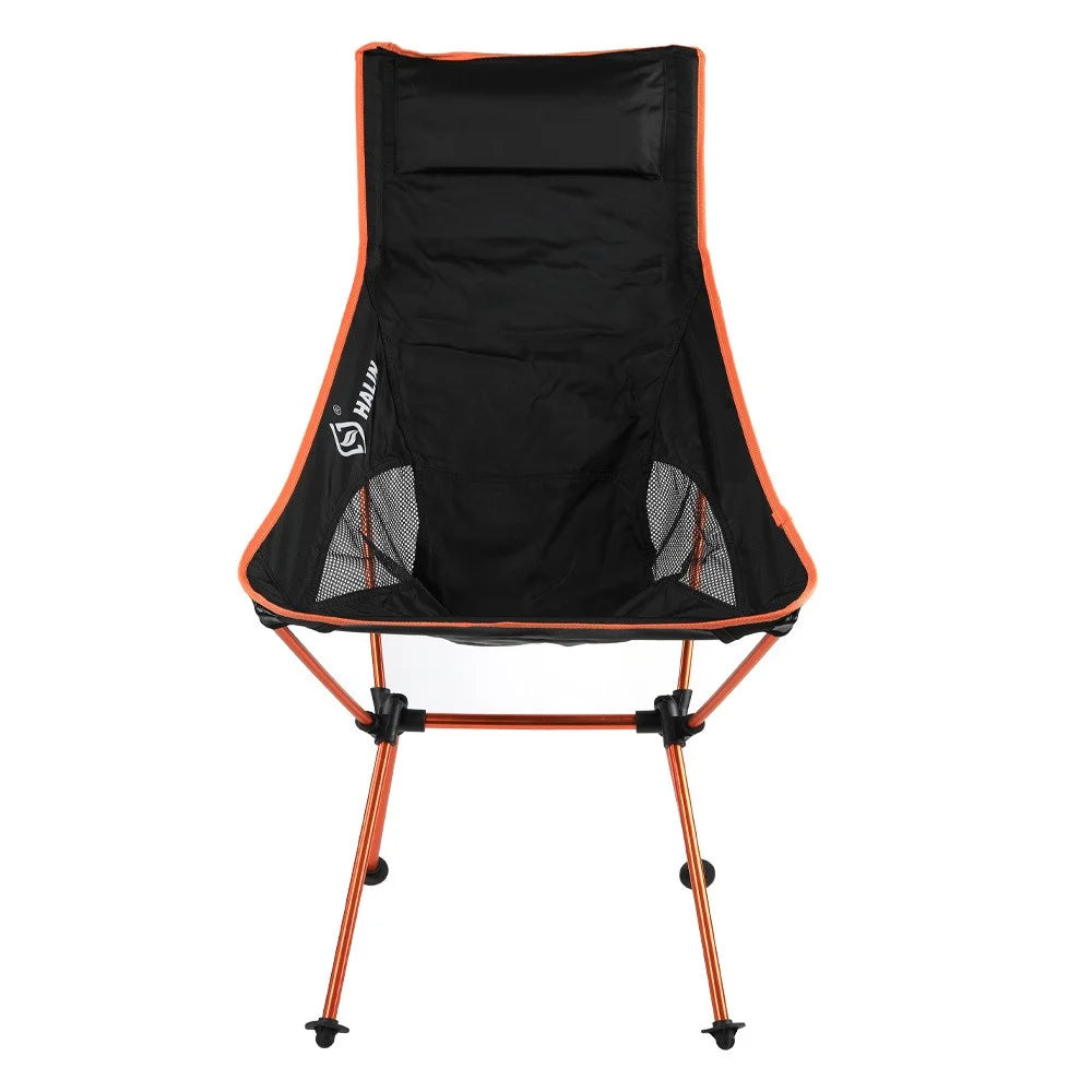 HALIN Portable Folding Chair Aluminum Alloy 1200D Oxford Cloth Outdoor Camping Fishing Backrest Chair - Orange - 2