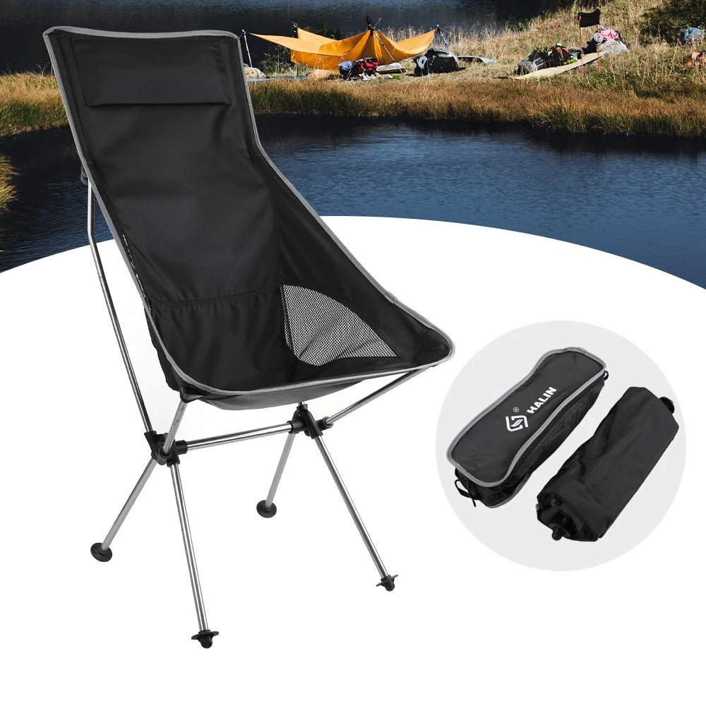 HALIN Portable Folding Chair Aluminum Alloy 1200D Oxford Cloth Outdoor Camping Fishing Backrest Chair - Orange - 3