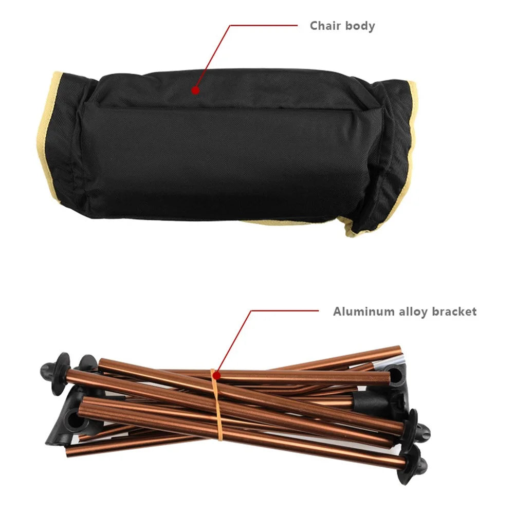 HALIN Portable Folding Chair Aluminum Alloy 1200D Oxford Cloth Outdoor Camping Fishing Backrest Chair - Orange - 4