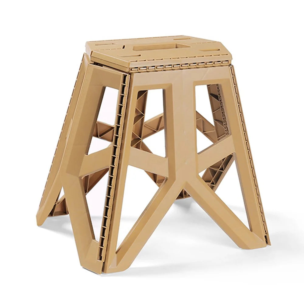 HALIN Portable PP Folding Stool Outdoor Camping Hiking Fishing Stool - Khaki - 1