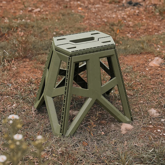 HALIN Portable PP Folding Stool Outdoor Camping Hiking Fishing Stool - Khaki - 3