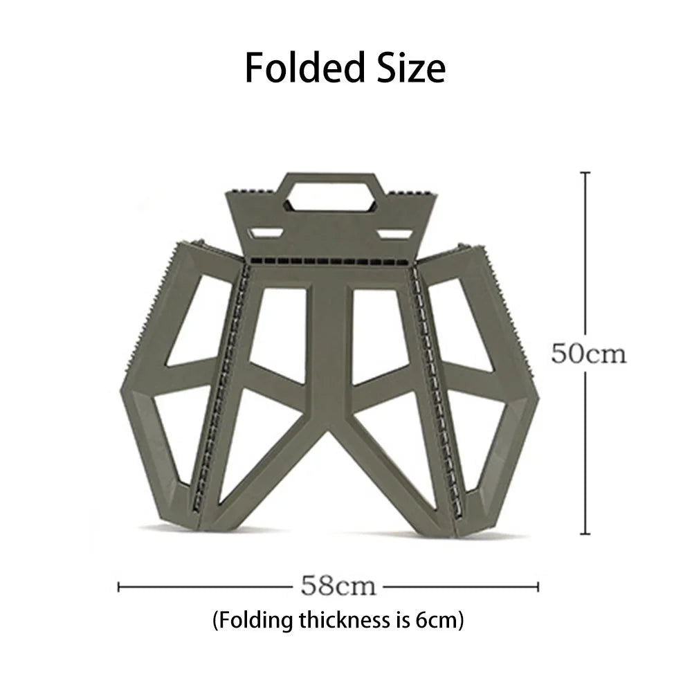 HALIN Portable PP Folding Stool Outdoor Camping Hiking Fishing Stool - Khaki - 5