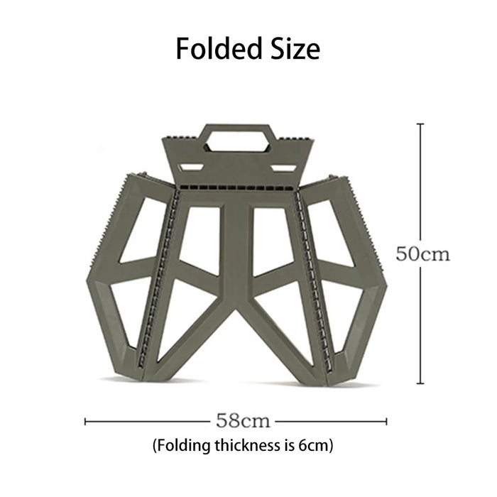 HALIN Portable PP Folding Stool Outdoor Camping Hiking Fishing Stool - Khaki - 5