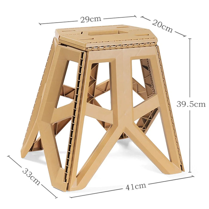 HALIN Portable PP Folding Stool Outdoor Camping Hiking Fishing Stool - Khaki - 7