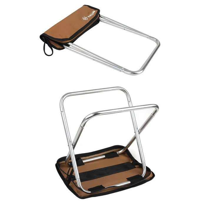 HALIN Camping Portable Folding Stools Ultralight Oxford Cloth + Aluminium Alloy Fishing Chair - Brown - 4