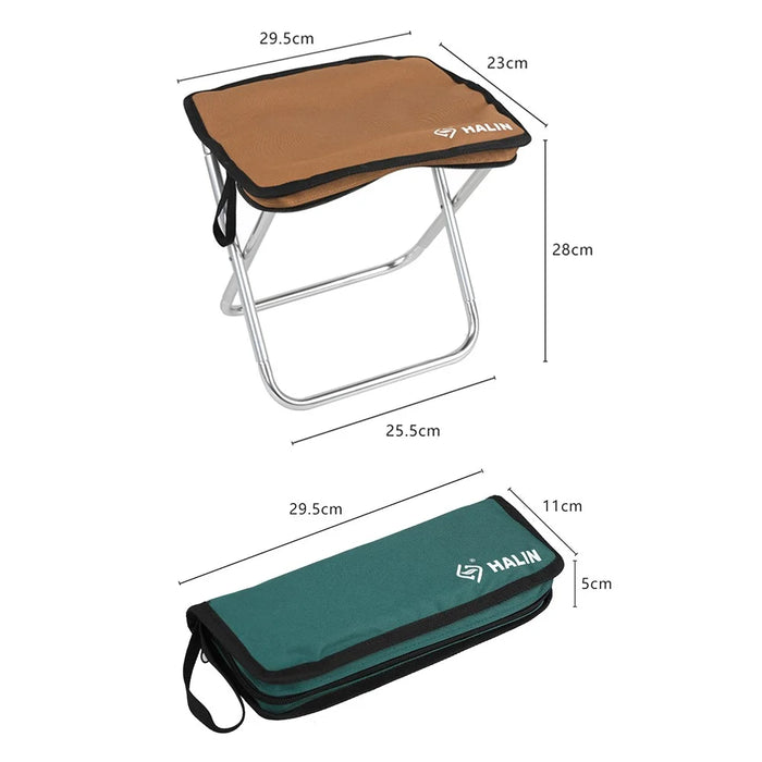 HALIN Camping Portable Folding Stools Ultralight Oxford Cloth + Aluminium Alloy Fishing Chair - Brown - 7