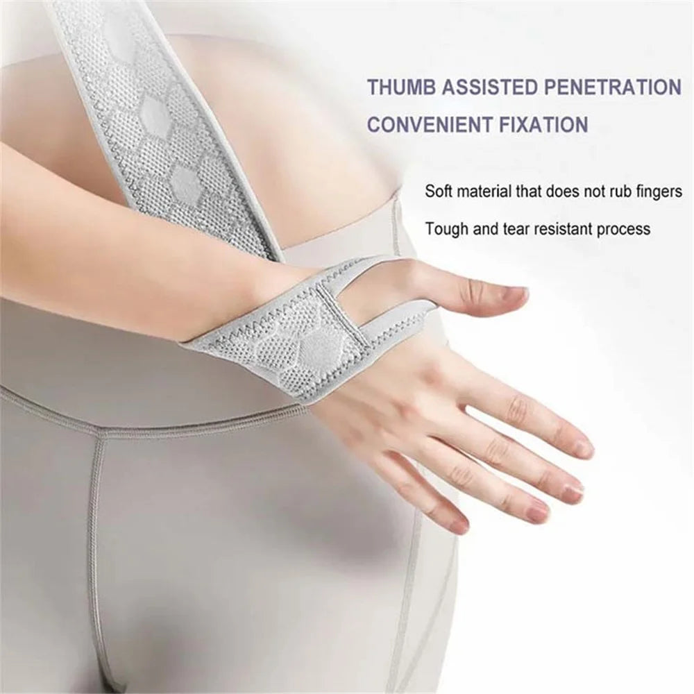 AOLIKES 8001 1Pc Sports Compression Wristband Knitted Bandage Fitness Wrap Wrist Strap - Grey - 3