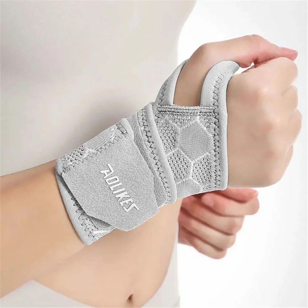 AOLIKES 8001 1Pc Sports Compression Wristband Knitted Bandage Fitness Wrap Wrist Strap - Grey - 7