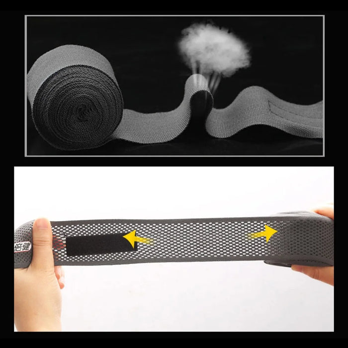 AIBEIJIAN BD001 2Pcs 450*5cm Cotton Boxing Kickboxing Muay Thai Hand Wraps Elastic Breathable Bandage - Black - 3