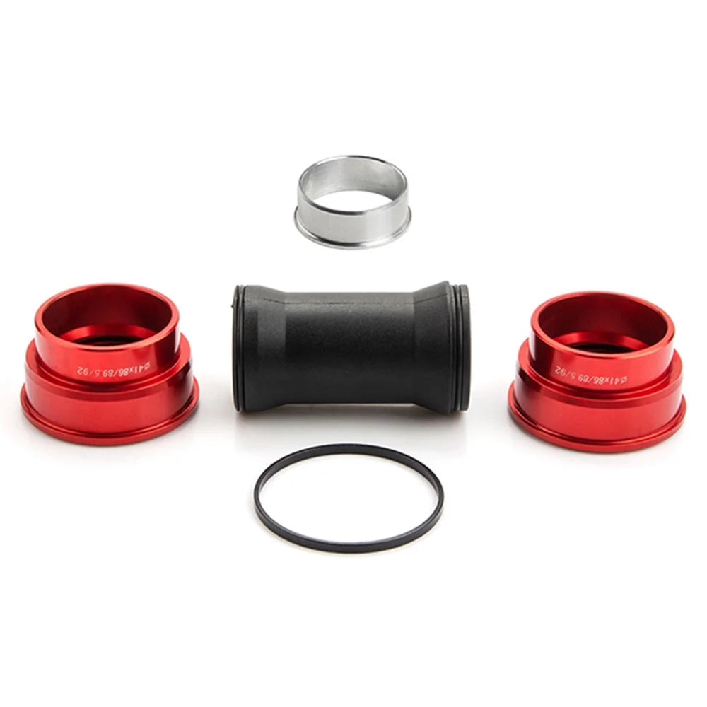 GUB BB86/92 MTB Road Bike Bottom Bracket Ceramic Bearing Press Fit for 22mm-24mm Crankset - Red - 5