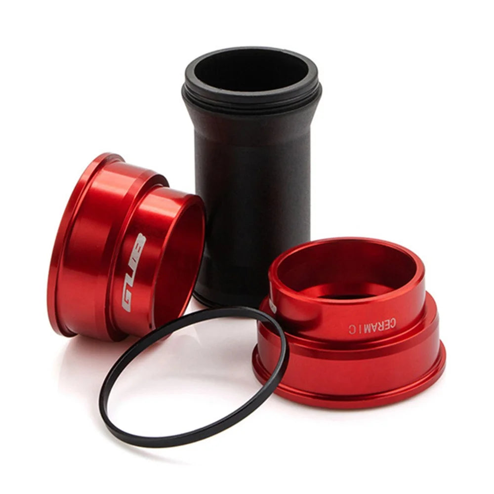 GUB BB86/92 MTB Road Bike Bottom Bracket Ceramic Bearing Press Fit for 22mm-24mm Crankset - Red - 6