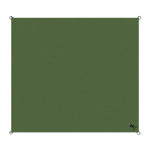 QUNATURE 600073 Portable Outdoor Picnic Blanket 210T Polyester Taffeta Ground Mat with 4 Stakes and Storage Bag - Olive Green - 1