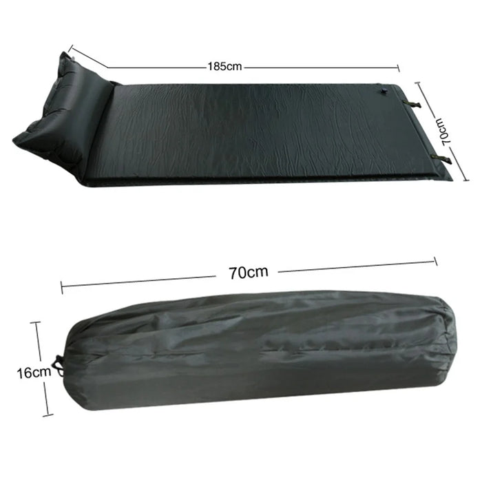 cqdjl001 Camping Sleeping Pad Auto Inflatable Sleeping Mat with Pillow Built-in Pump for Backpacking, Hiking, Tent, Traveling - 4