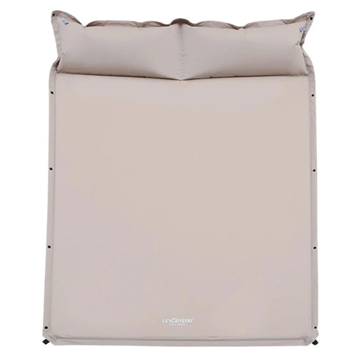 LEVORYEOU QD-8718 Double Person Sleeping Bed 5cm Thicken Automatic Inflatable Cushion Outdoor Camping Splicing Air Mattress with Integrated Pillow, 192*132*5cm - Gold - 1