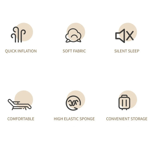 LEVORYEOU QD-8718 Double Person Sleeping Bed 5cm Thicken Automatic Inflatable Cushion Outdoor Camping Splicing Air Mattress with Integrated Pillow, 192*132*5cm - Gold - 2