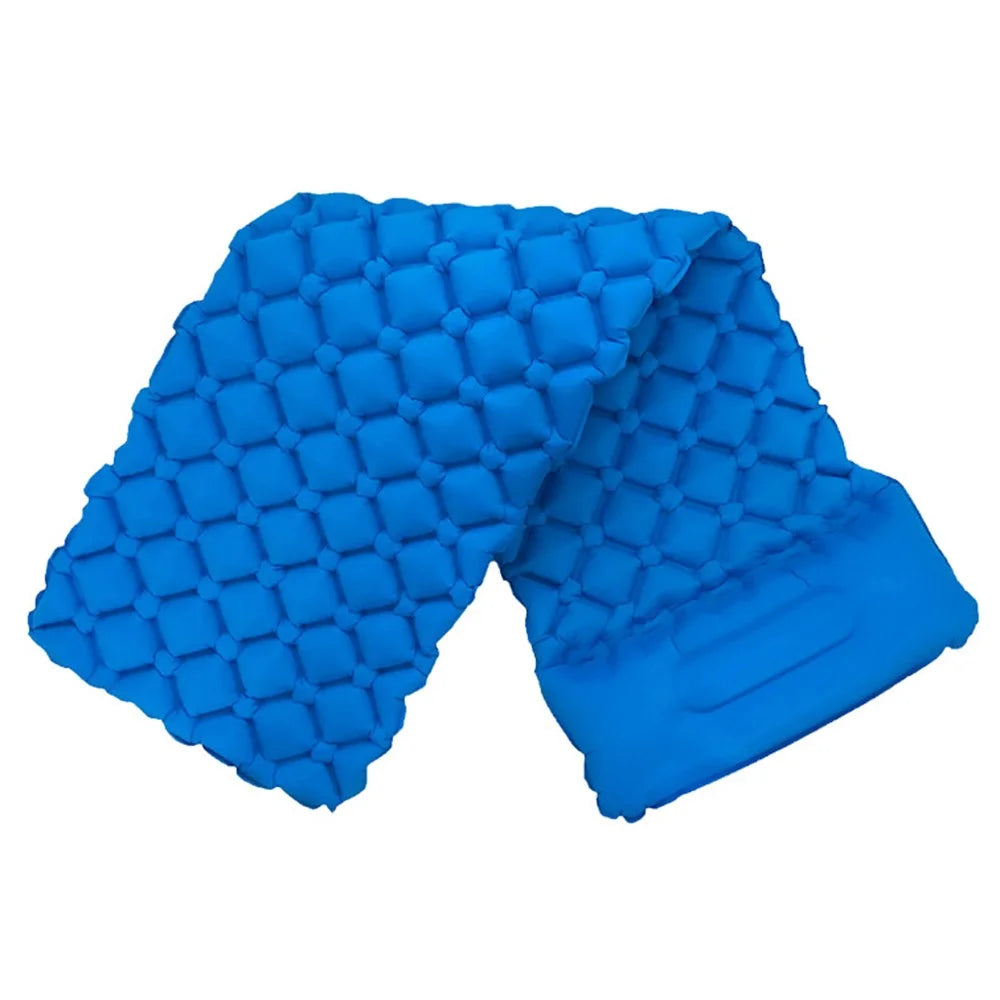 GM-AM01 Outdoor Camping Inflatable Mattress Air Mat Sleeping Cushion Bed with Integrated Pillow - Blue - 5
