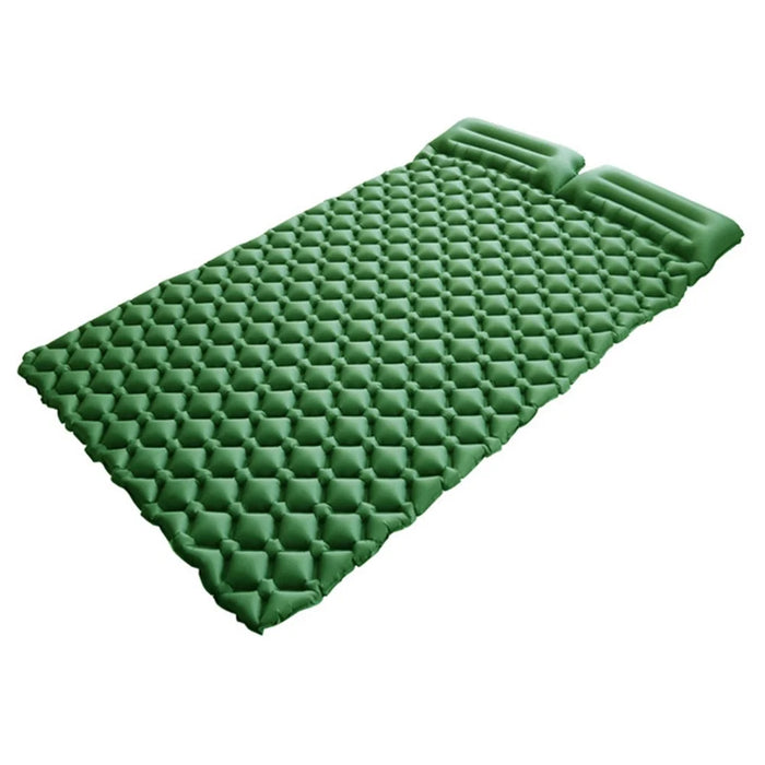 GM-DAM01 Double Person Rhombus Air Mat Outdoor Camping Sleeping Cushion Inflatable Mattress with Pillow - Green - 2