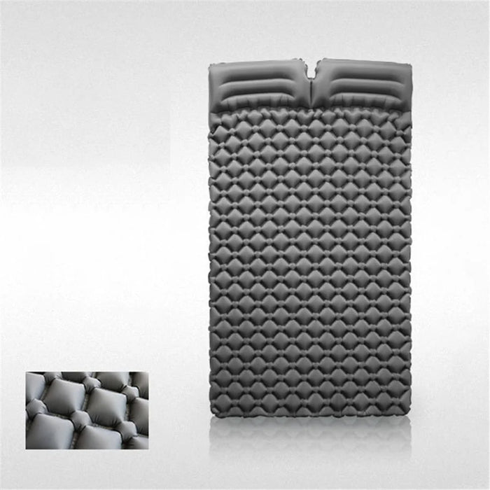 GM-DAM01 Double Person Rhombus Air Mat Outdoor Camping Sleeping Cushion Inflatable Mattress with Pillow - Green - 6