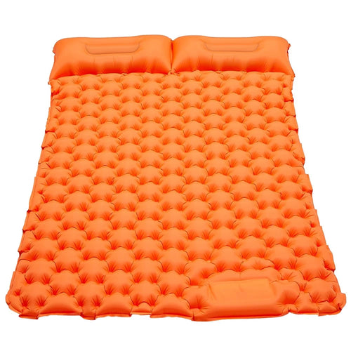 Portable 2 Person Camping Mat Foot Stepping Inflation Air Mattress Waterproof Sleeping Pad with Pillow - 1