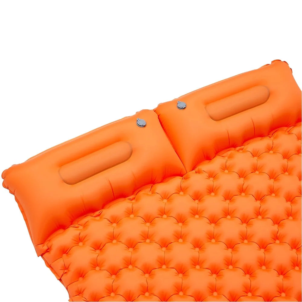Portable 2 Person Camping Mat Foot Stepping Inflation Air Mattress Waterproof Sleeping Pad with Pillow - 5