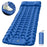 Foot Pump Portable Sleeping Pad Outdoor Camping Hiking Inflatable Air Mattress with Pillow - Blue - 1