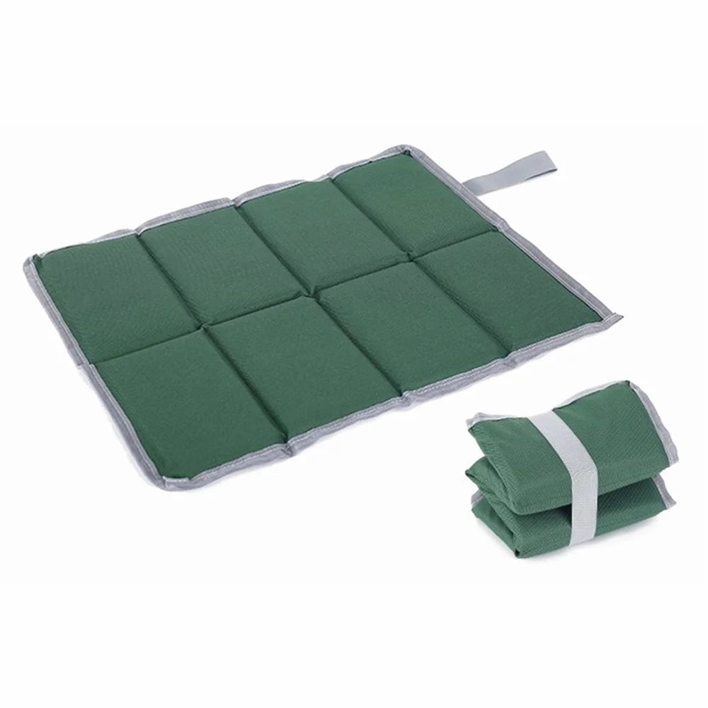 Portable 8-fold Picnic Seat Pad EPE Foam Hiking Seat Pad Folding Seat Pad Outdoor Silver Coated Sitting Mat for Fishing, Camping - Army Green - 1