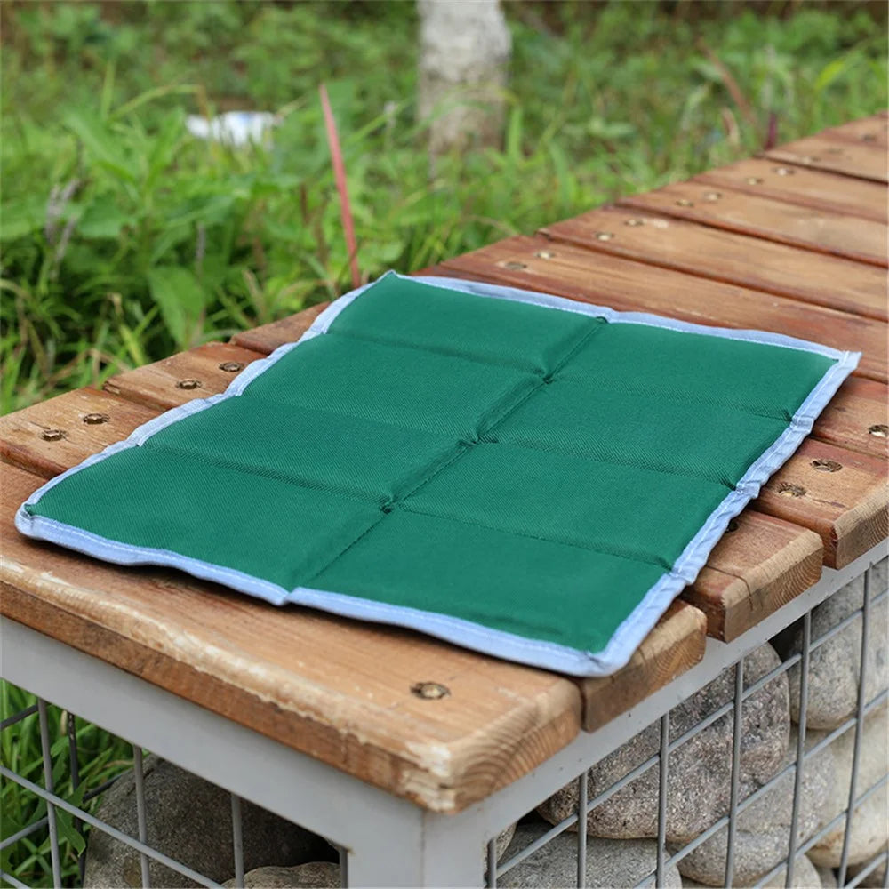 Portable 8-fold Picnic Seat Pad EPE Foam Hiking Seat Pad Folding Seat Pad Outdoor Silver Coated Sitting Mat for Fishing, Camping - Army Green - 3