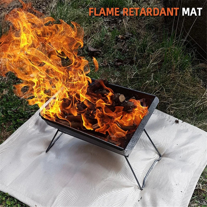 CLS Size L 100x80cm Outdoor Camping Picnic BBQ Flame Retardant Mat Barbecue Fiberglass Heat Insulation Pad - 2