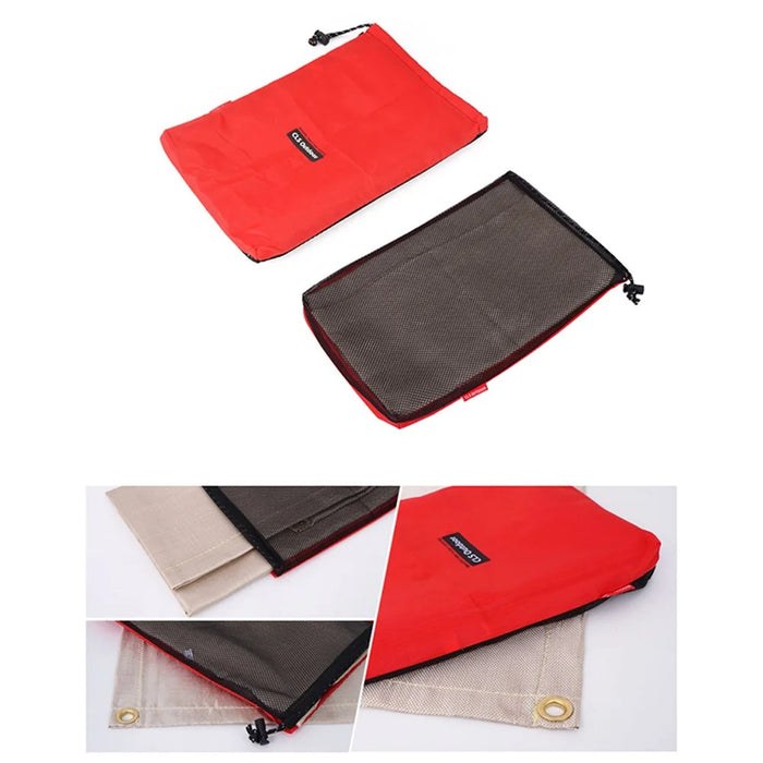 CLS Size L 100x80cm Outdoor Camping Picnic BBQ Flame Retardant Mat Barbecue Fiberglass Heat Insulation Pad - 7