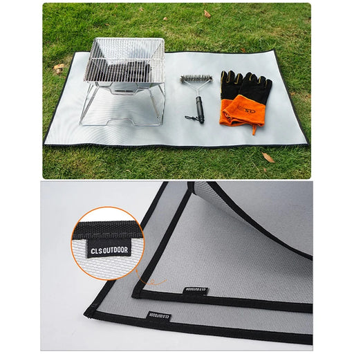 CLS Picnic Barbecue Fireproof Cloth Flame Retardant Silicone Coating Fiberglass Heat Insulation Pad, Size M, 60x53cm - 2