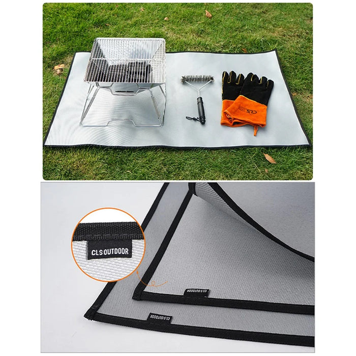 CLS Picnic Barbecue Fireproof Cloth Flame Retardant Silicone Coating Fiberglass Heat Insulation Pad, Size M, 60x53cm - 2