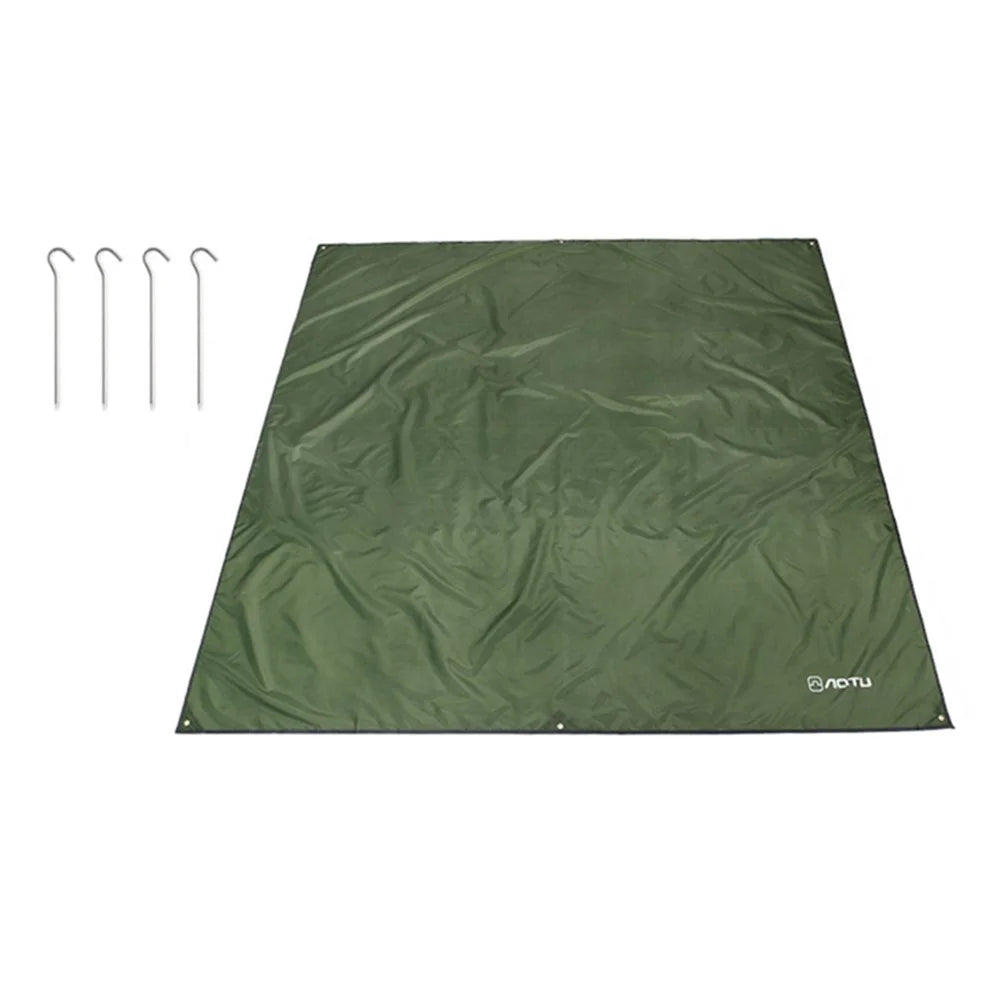 AOTU 220x150cm Portable Moisture-proof Picnic Mat 420D Oxford Cloth Camping Lawn Mat Carpet with Ground Nail - Army Green - 1