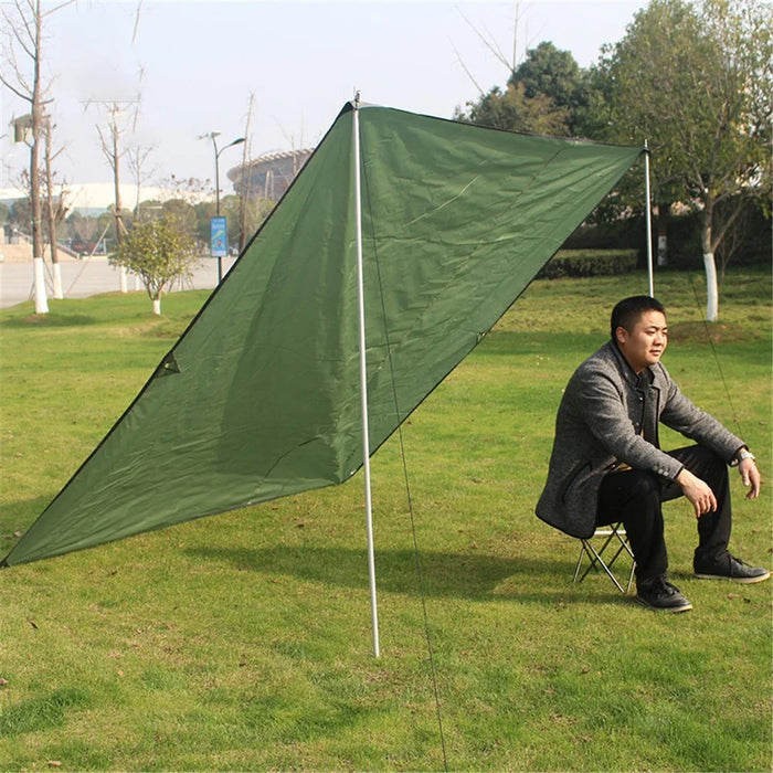 AOTU 220x150cm Portable Moisture-proof Picnic Mat 420D Oxford Cloth Camping Lawn Mat Carpet with Ground Nail - Army Green - 2