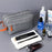 Portable Men Toiletry Wash Bag Cationic Fabric Dual Layer Travel Handbag Organizer - Grey - 6