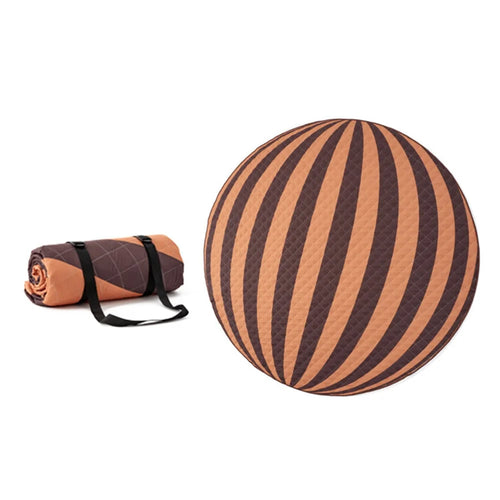 200cm Round Moisture-proof Picnic Mat Outdoor Camping Carpet with Webbing Strap - Autumn - 1