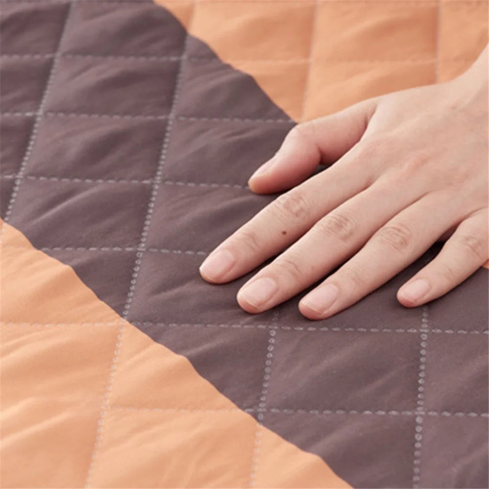 200cm Round Moisture-proof Picnic Mat Outdoor Camping Carpet with Webbing Strap - Autumn - 3