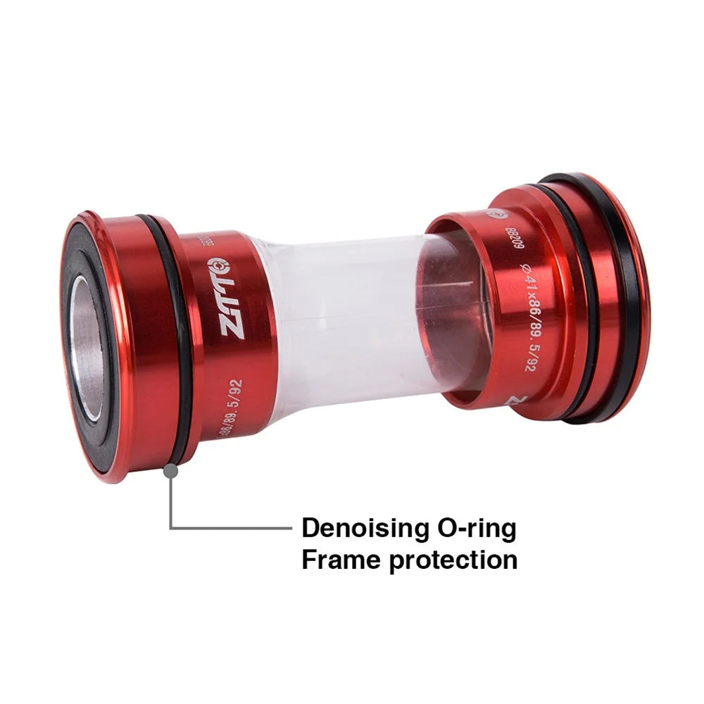 ZTTO BB209 Bike Press-In Bottom Bracket Acrylic+Aluminum Alloy Bearing Bottom Bracket Threaded BB - Red - 2