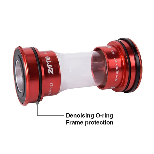 ZTTO BB209 Bike Press-In Bottom Bracket Acrylic+Aluminum Alloy Bearing Bottom Bracket Threaded BB - Red - 2