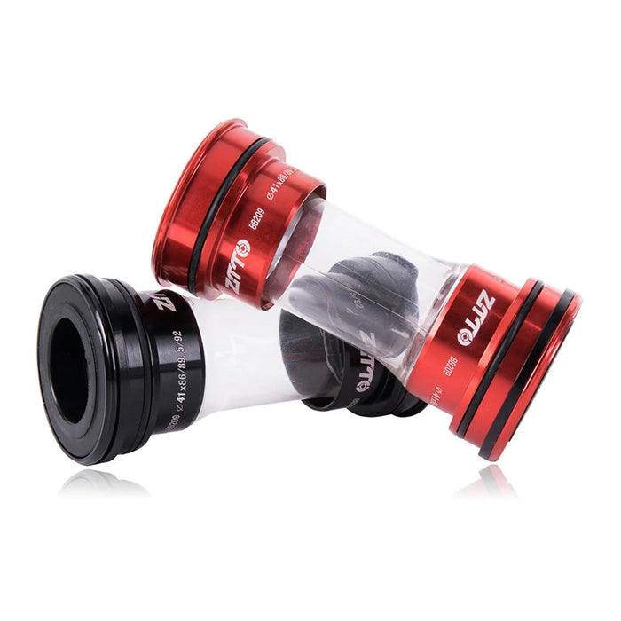 ZTTO BB209 Bike Press-In Bottom Bracket Acrylic+Aluminum Alloy Bearing Bottom Bracket Threaded BB - Red - 6