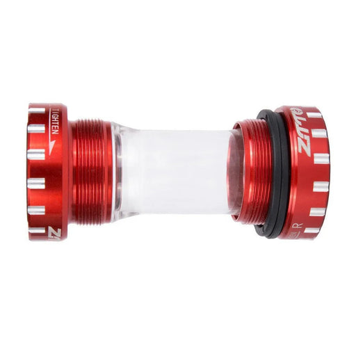 ZTTO BB109 Acrylic+Aluminum Alloy Bike Press-In Bottom Bracket Bearing Threaded BB - Red - 1